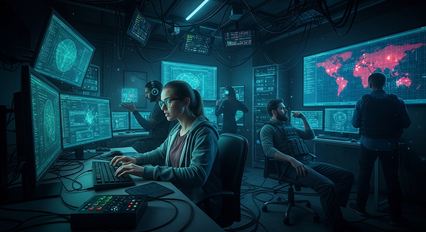 Illustration of a hacker group linked to nation-state activities