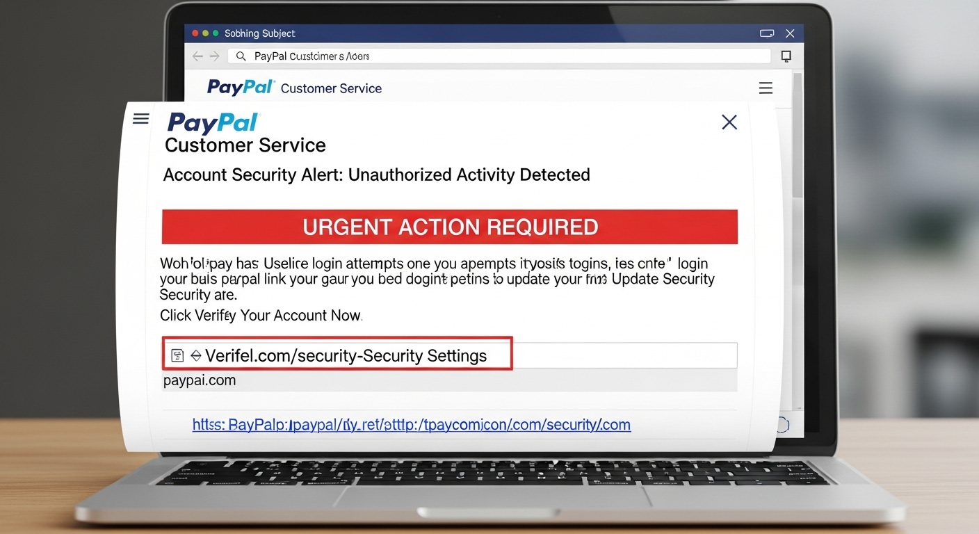 Phishing email example