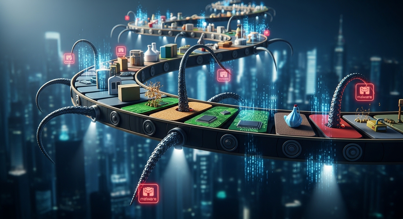 Supply chain attack illustration